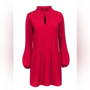 Maje Vibrant Red Long Sleeve Dress